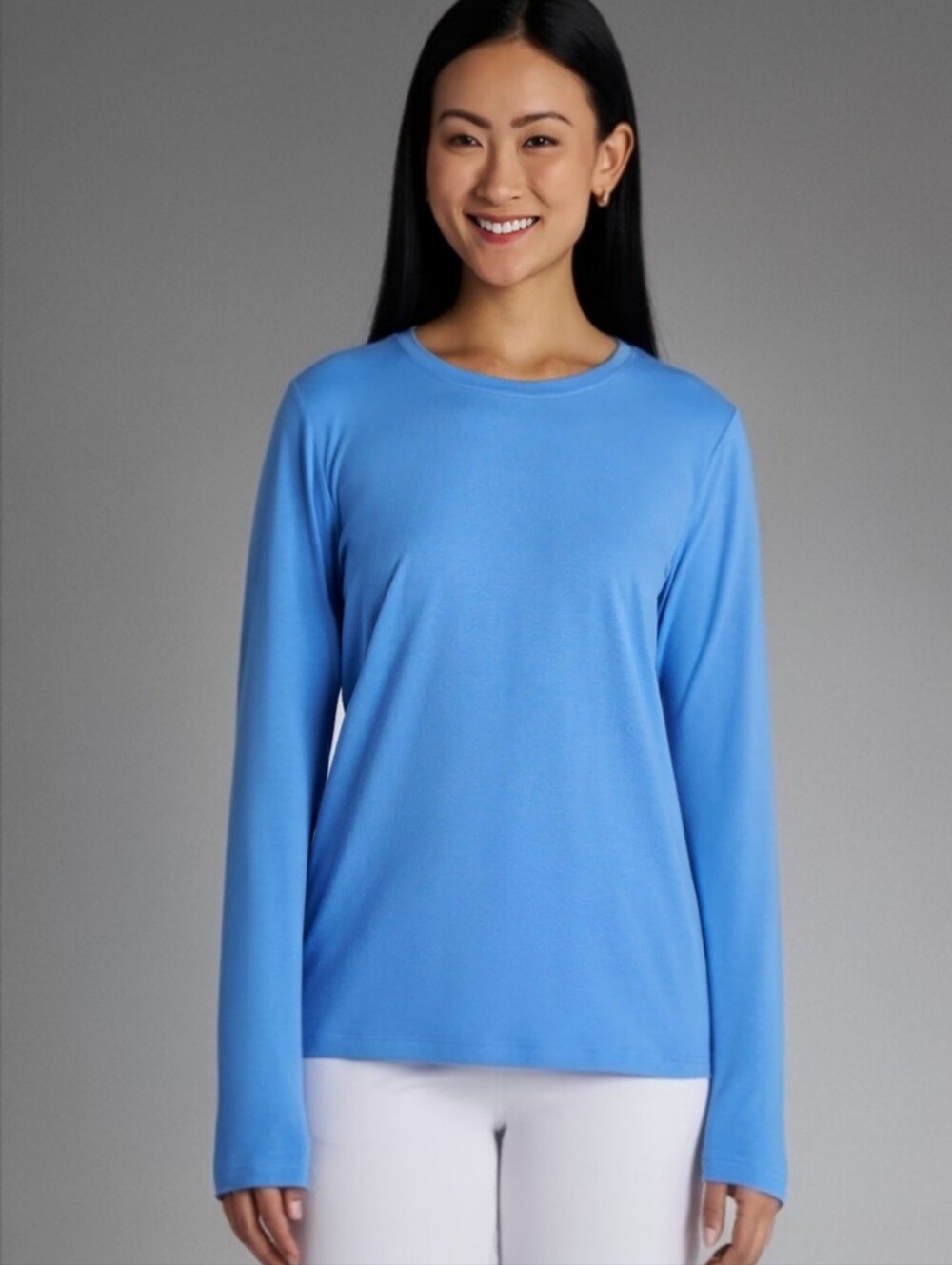 COOLIBAR WOMEN'S MORADA EVERYDAY LONG SLEEVE T- SHIRT. SIZE SM. UPF 50. BLUE.